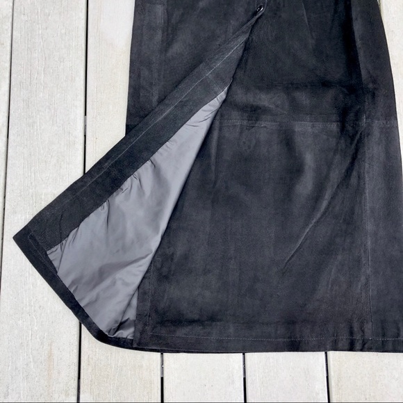VINTAGE FORENZA black genuine suede maxi skirt, 8 - Picture 3 of 11